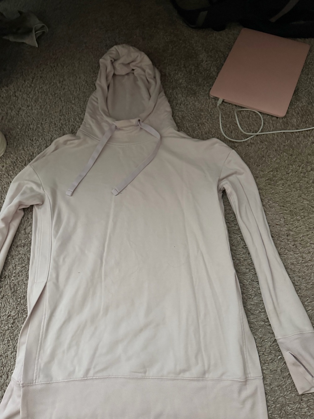 Athleta Women's Lightweight Hooded Tunic Sweatshirt - Pale Pink